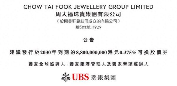 炒股配资平台大全 周大福创两个月最大盘中跌幅！公司拟溢价26%发债88亿港元，去年内地净关店近900家，现金流吃紧