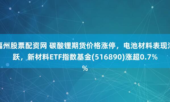 福州股票配资网 碳酸锂期货价格涨停，电池材料表现活跃，新材料ETF指数基金(516890)涨超0.7%